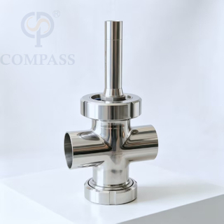 DN50 Food Grade Sanitary Cross Sight Glass SS304 Union Type Weld End Four Way Sight Glass with Light for Pipe Observation Window