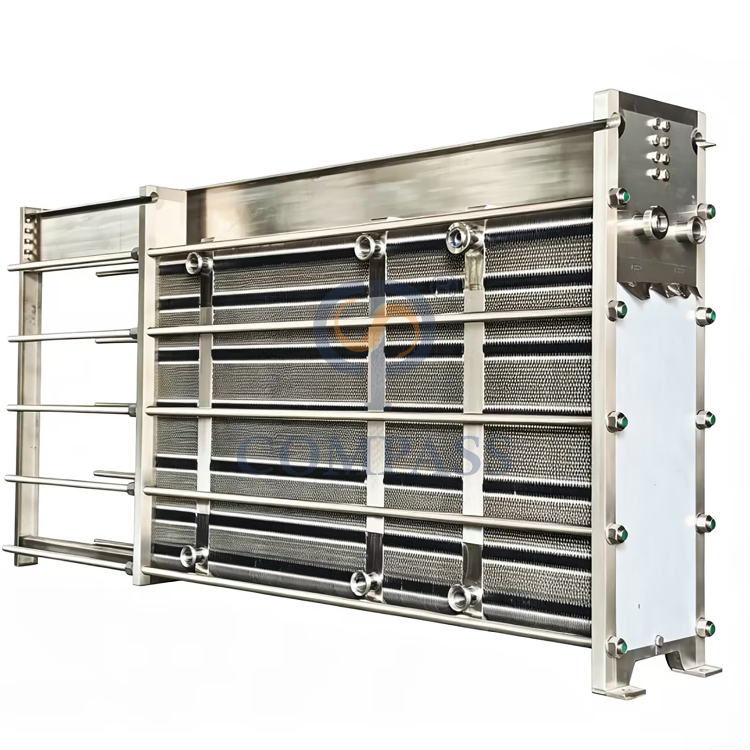 BR033-116M² SS316L 0.6 mm Plates Full SS304 Frame DN50 Union Multistage Four-Stage Plate Heat Exchanger with EPDM Rubber Gasket