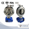 6" SS304 Sanitary Six Petal Power Tri Clamp Butterfly Valves with ON-OFF Electric Head