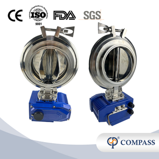 6" SS304 Sanitary Six Petal Power Tri Clamp Butterfly Valves with ON-OFF Electric Head