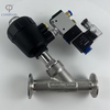 TRI-CLAMP PNEUMATIC PLASTIC HEAD ANGLE SEAT VALVE WITH SOLENOID VALVE