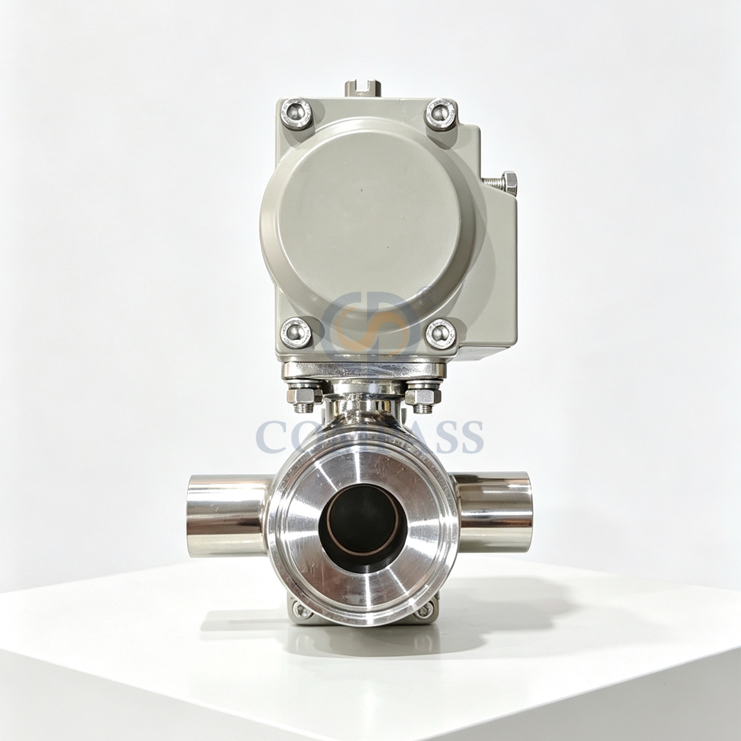 Price 25.4MM Sanitary Stainless Steel SS304 Food Grade SMS 1Inch AT052D Pneumatic Actuator Straight Clamp Ball Valve with Jacket