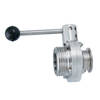 1/2inch 12.7mm Sanitary Hygienic Stainless Steel Food Grade SS316L SMS Manual Thread-Clamp Butterfly Valve with Round Pull Handle