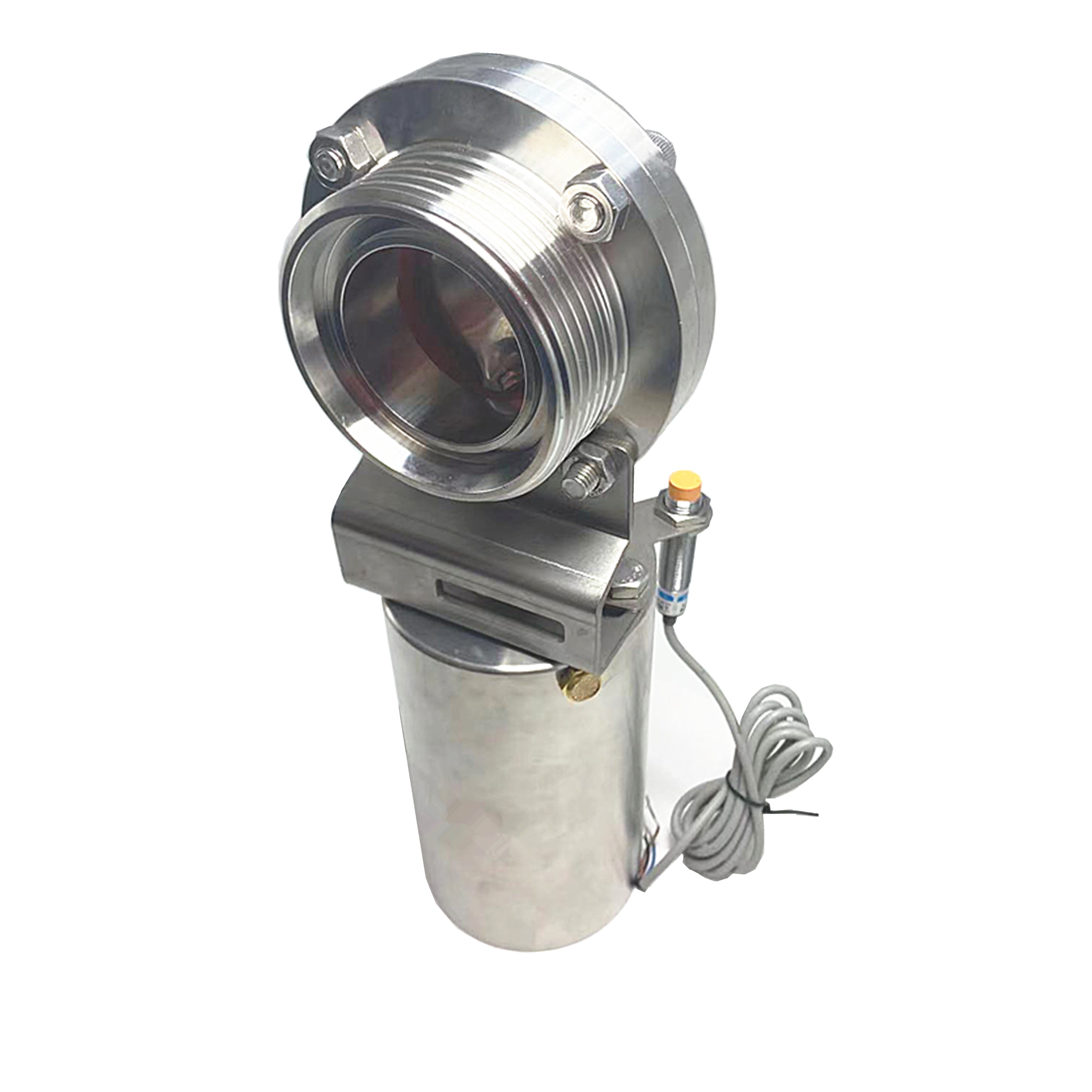 DN80 85MM Sanitary Hygienic Stainless Steel Food Grade SS304 Pneumatic Thread-Weld Butterfly Valve with Pneumatic Actuator 