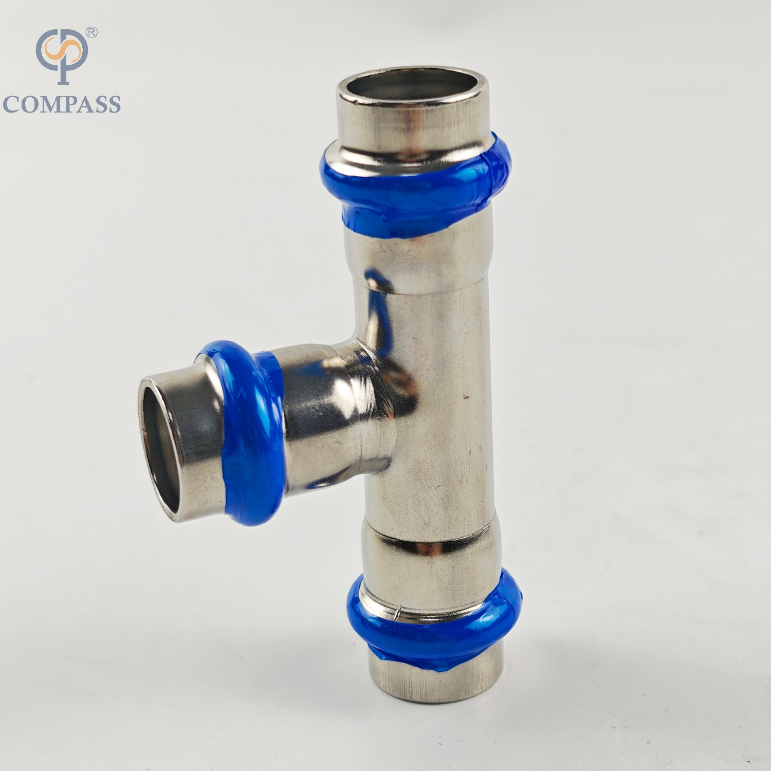 DN15 Sanitary Stainless Steel SS304 Equal Tee Press Fitting
