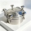 Premium 350MM Hygienic Food Grade AISI316L OD 306MM Outward Round Pressure Tank Manhole Cover with Five M12 SS Handles