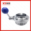 DIN Standard Stainless Steel Ss304 Sanitary Weld Thread Butterfly Valves