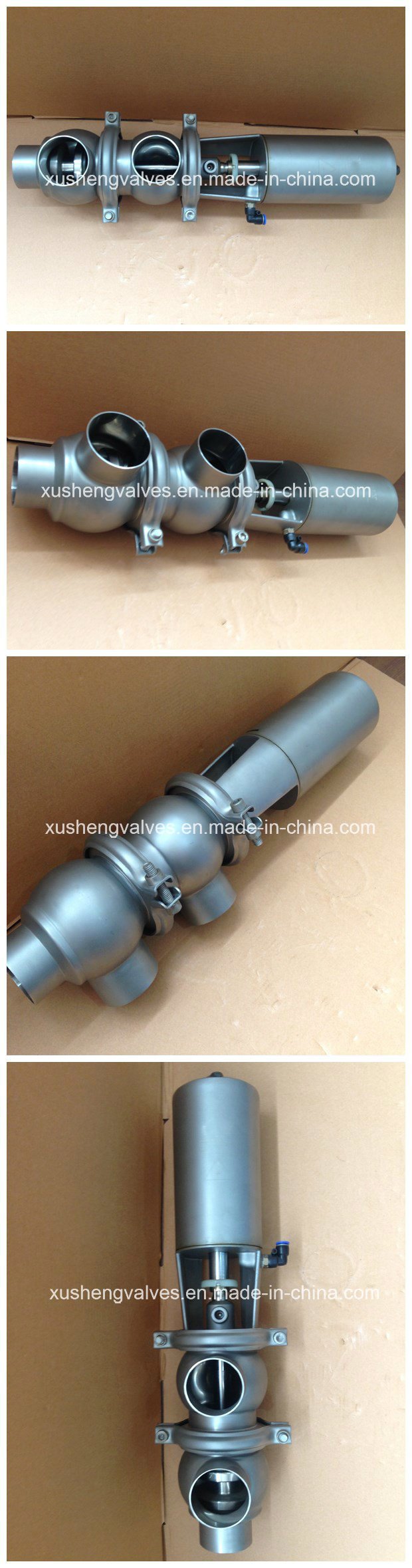 Sanitary Hygienic Pneumatic Double Seat Position Valve