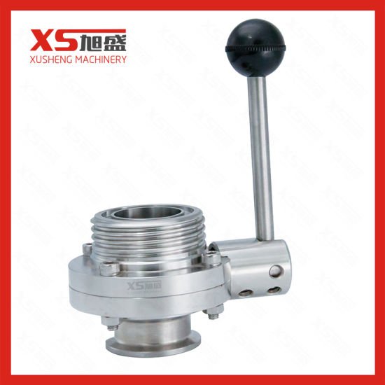 50.8MMStainless Steel Food Grade Hygienic SS304 Threading-Clamping Butterfly Valves