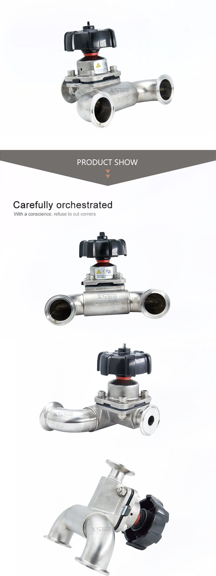 Stainless Steel 316L Sanitary Manual U-Type Diaphragm Valve