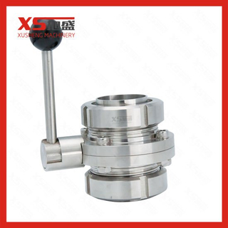 76.2MM Stainless Steel Sanitary SS304 Union Type Butterfly Valve