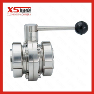 101.6MM Stainless Steel SS316LSanitary Union-Union Ends Butterfly Valves