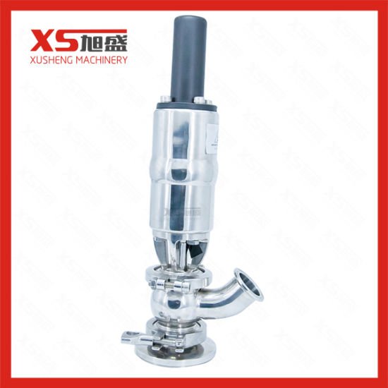 Sanitary Pneumatic Elbow Type Clamped Tank Bottom Seat Valve