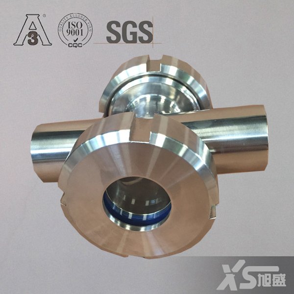 Stainless Steel Hygienic Sanitary Food Grade Cross Sight Glass for for Pipeline Industry