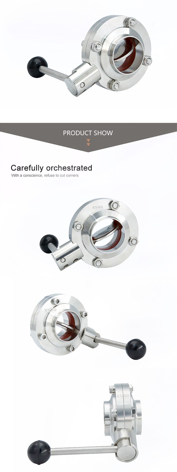 Sanitary Screw Thread Butterfly Valves with Stainless Steel Handles