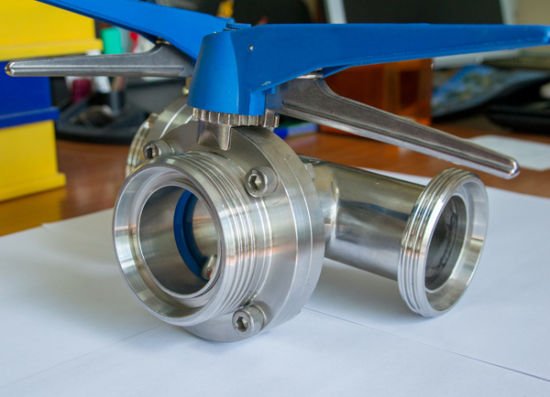 Dn38 Stainless Steel AISI304 Three-Way T Type Thread Butterfly Valves