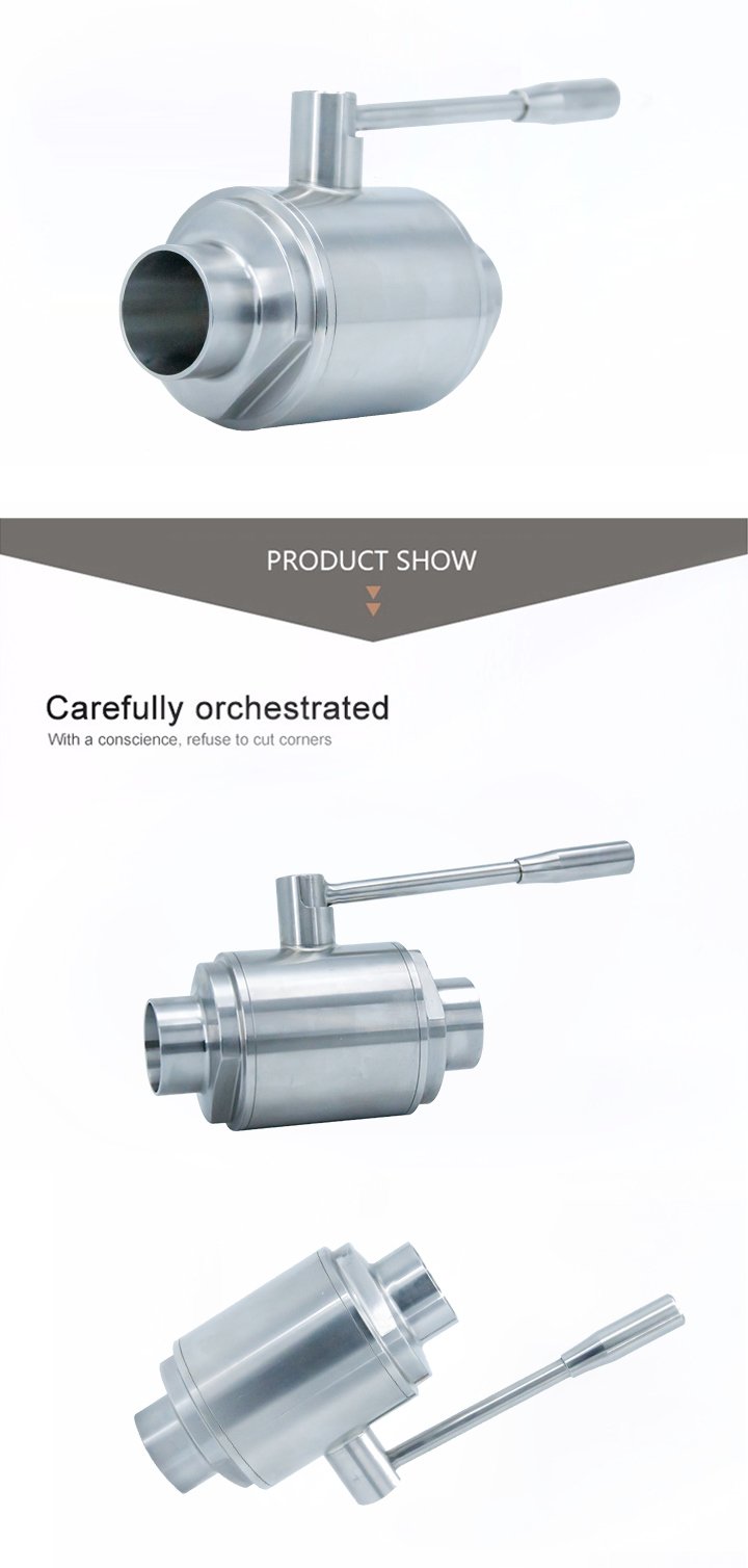 Stainless Steel SS304 Sanitary Straight Ball Valves with Weld Welding Ends