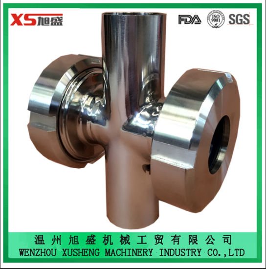 Stainless Steel Ss304 Ss316L Sanitary Four Ways Cross Union Sight Glass