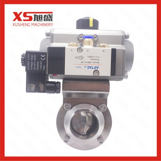 38mm SS304 Weld Pneumatic Actuator Butterfly Valves with Double Acting