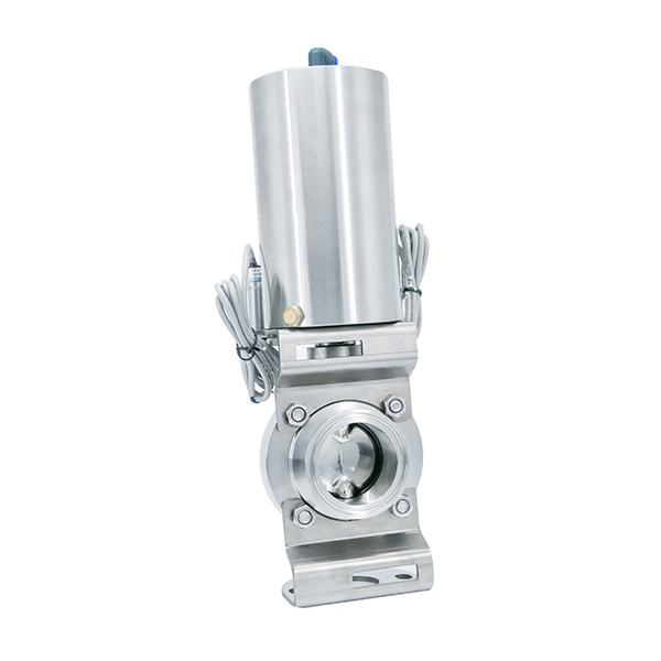 Stainless Steel Sanitary Pneumatic Air Operated Clamp Butterfly Valve with Limit Switch