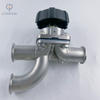 Hot Sale 2Inch TC 64MM Sanitary Stainless Steel SS316L Manual Three-way Elbow Diaphragm Valve with PTFE and EPDM Split Diaphragm