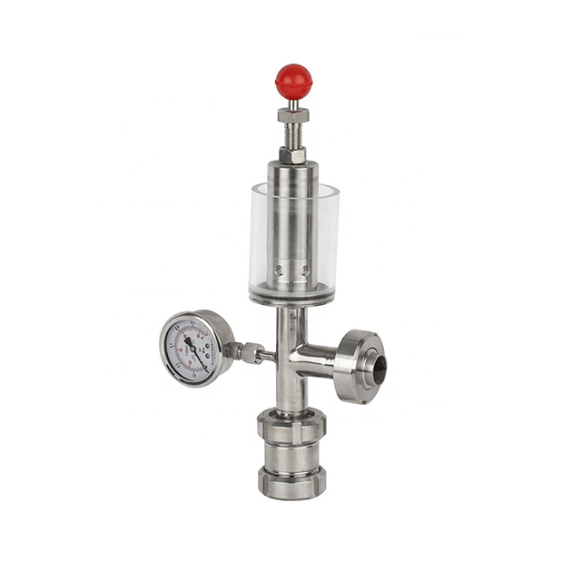Food Grade L Type Dairy Pressure-Relief Valves with Tri-clamp Ends
