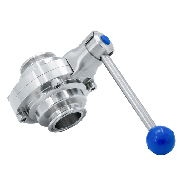 ISO9001 sanitary stainless steel 304 manual Threaded butterfly type ball valve with Pull Handle