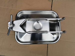 sanitary stainless steel thickness 8mm rectangular tank manhole with one intersectant arms