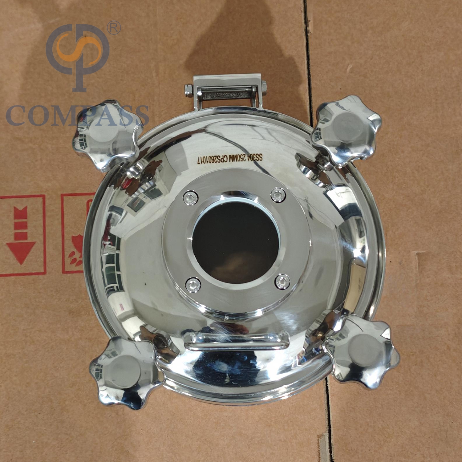 Popular Sale 250MM Sanitary Stainless Steel SS304 Hygiene Outward Round Pressure Tank Manways with Sight Glass and Silicone Seal