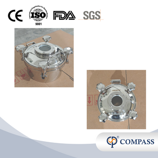 Popular Sale 250MM Sanitary Stainless Steel SS304 Hygiene Outward Round Pressure Tank Manways with Sight Glass and Silicone Seal