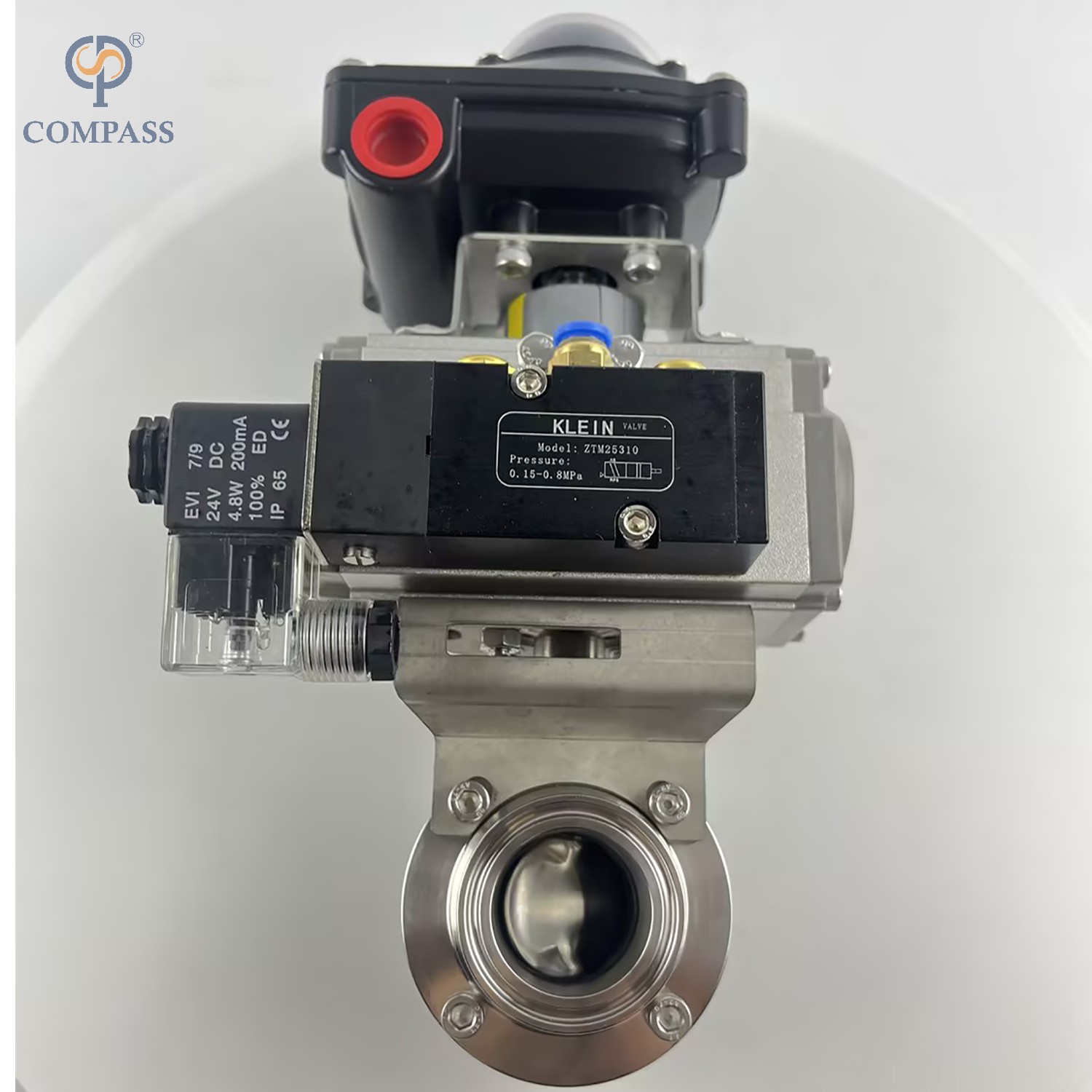 SS304 FOOD GRADE DIN PNEUMATIC WELD BUTTERFLY VALVE