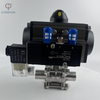 SS316L SMS ACTUATOR THREE-PIECE FULL PORT THREAD BALL VALVE