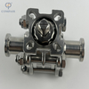 3/4 INCH STAINLESS STEEL MANUAL HIGH PLATFORM THREE-PIECE BALL VALVE WITHOUT HANDLE
