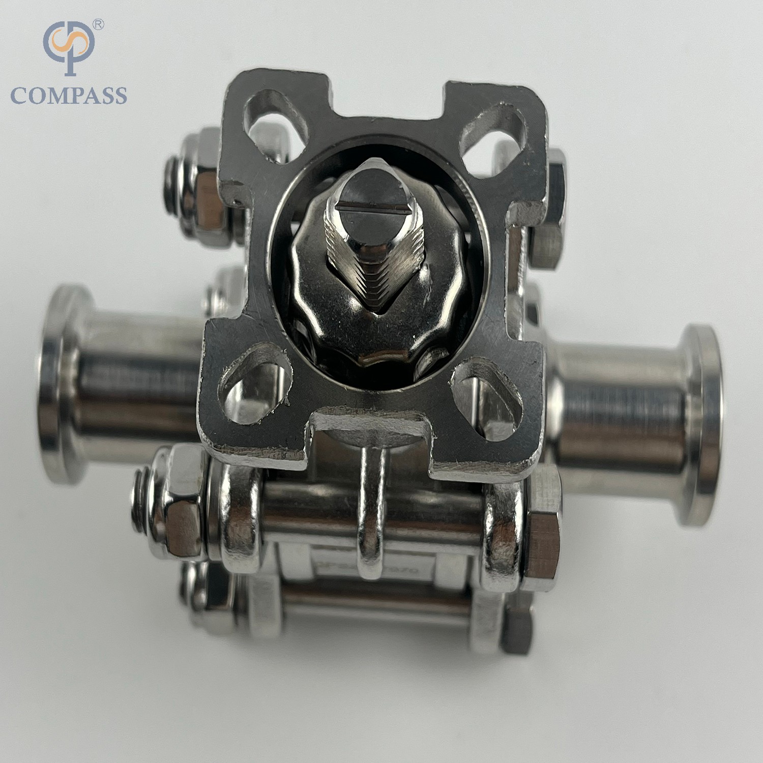 3/4 INCH STAINLESS STEEL MANUAL HIGH PLATFORM THREE-PIECE BALL VALVE WITHOUT HANDLE