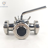 Sanitary Stainless Steel SS304 DN50 Union T-port Three Ways Plug Valves