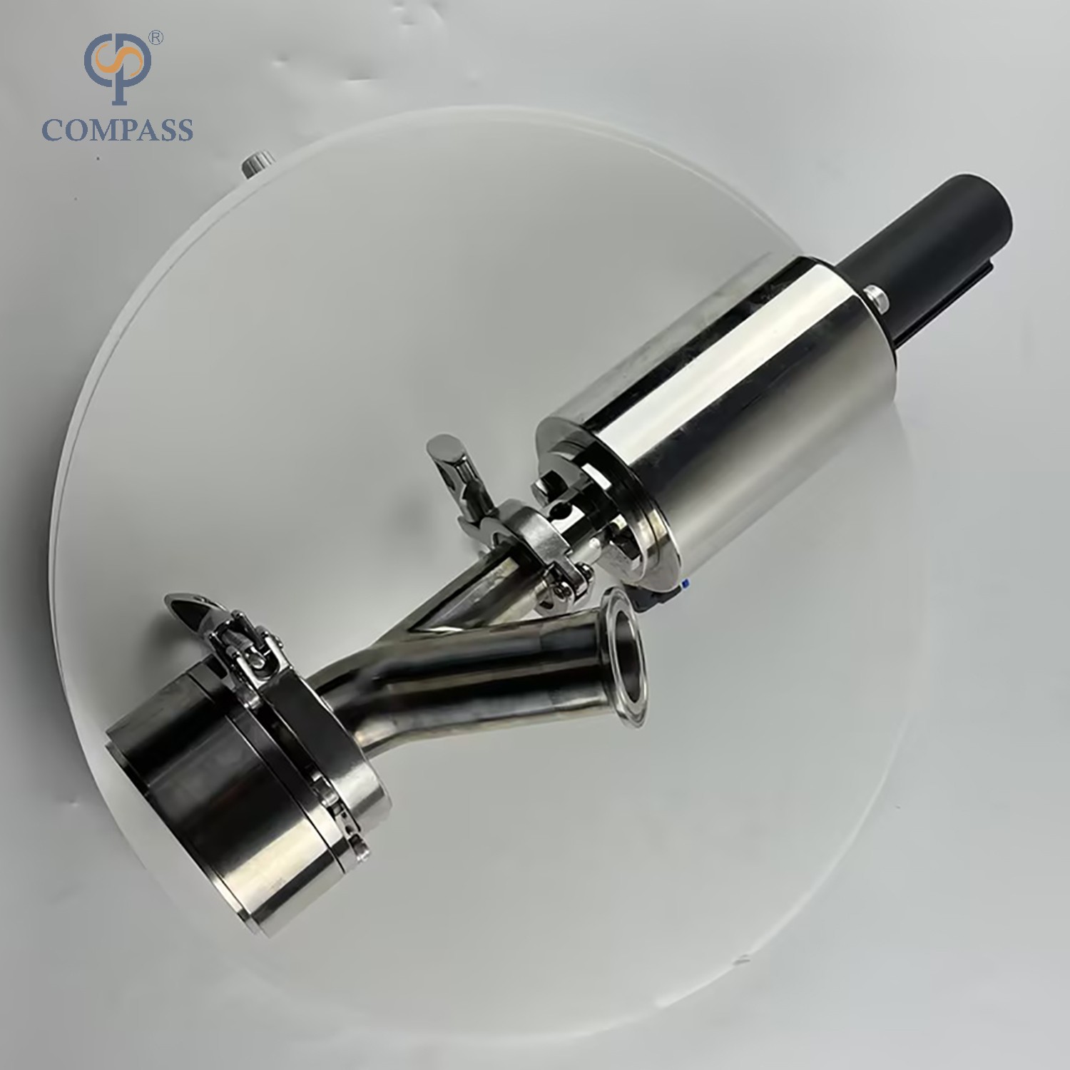SS304 STAINLESS STEEL STERILE CLAMP PNEUMATIC ELBOW-TYPE LOWER TANK BOTTOM VALVES