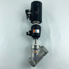 Pneumatic SS304 BSPT Female Threaded Angle Seat Valve with 4-20MA Control Head