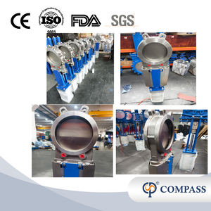 PN10 Double Acting Pneumatic Guillotine Model SS304 DN200 Knife Valve
