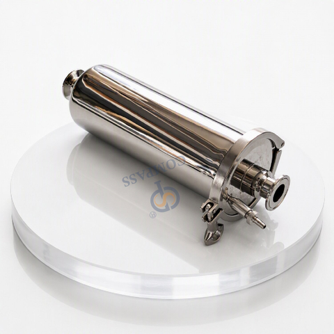 DN25 SS304 TC Inline Filter with Exhaust Valves and 0.22um PTFE Filter Element
