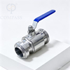 New Arrival Food Grade SS316L DN65 Sanitary Stainless Steel Medium Pressure DIN Manual Straight Union-male thread Ball Valve with PTFE