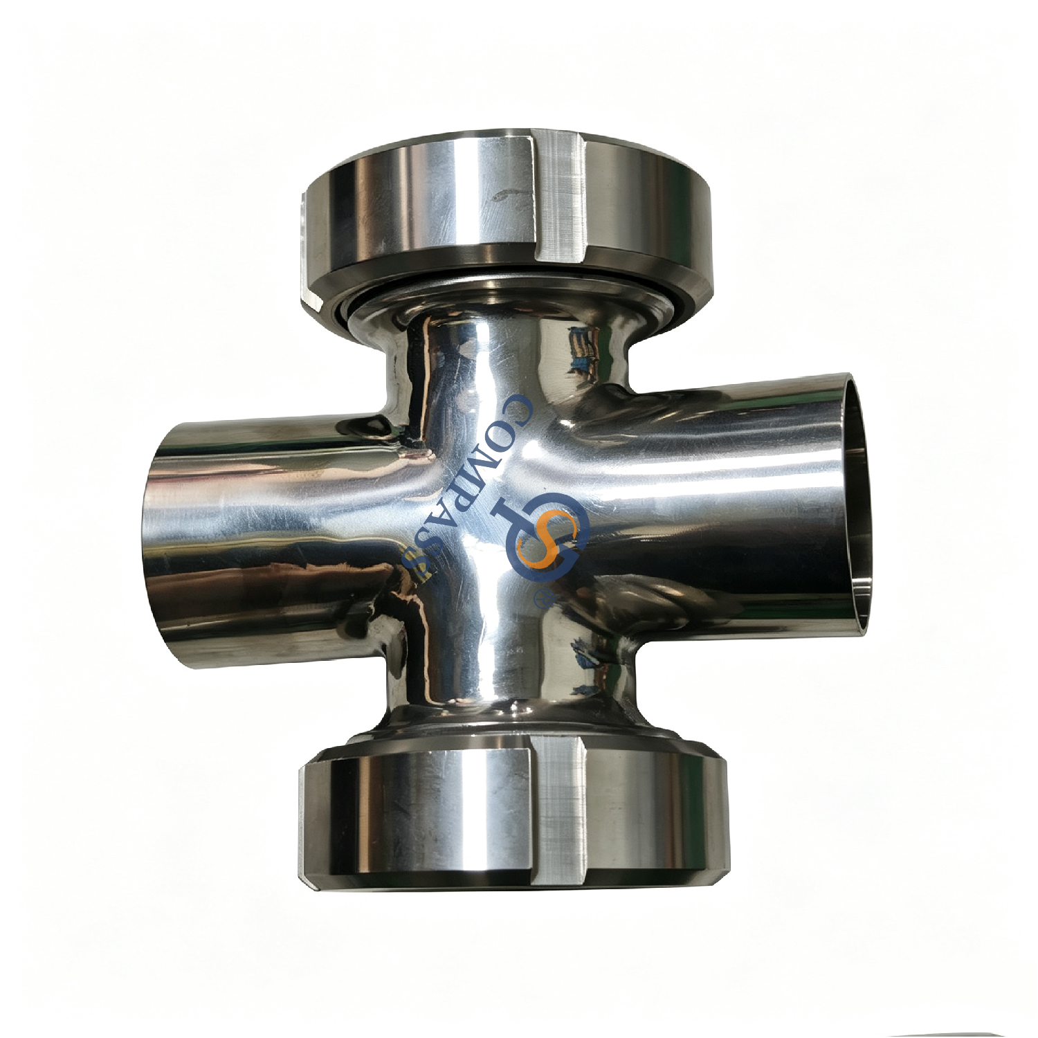 DN40 Stainless Steel SS304 Inline Sterile Four Ways Cross Sight Glass for the Tank