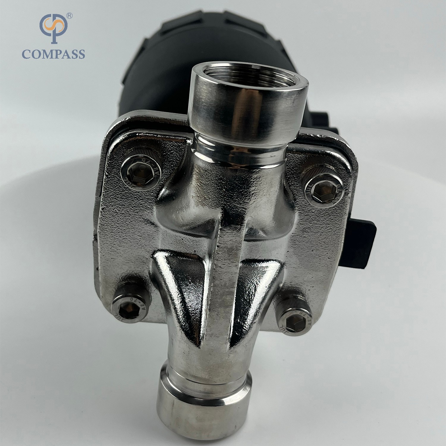 G 1" SS316L G FEMALE-THREAD STRAIGHT DIAPHRAGM VALVE WITH PLASTIC PNEUMATIC HEAD