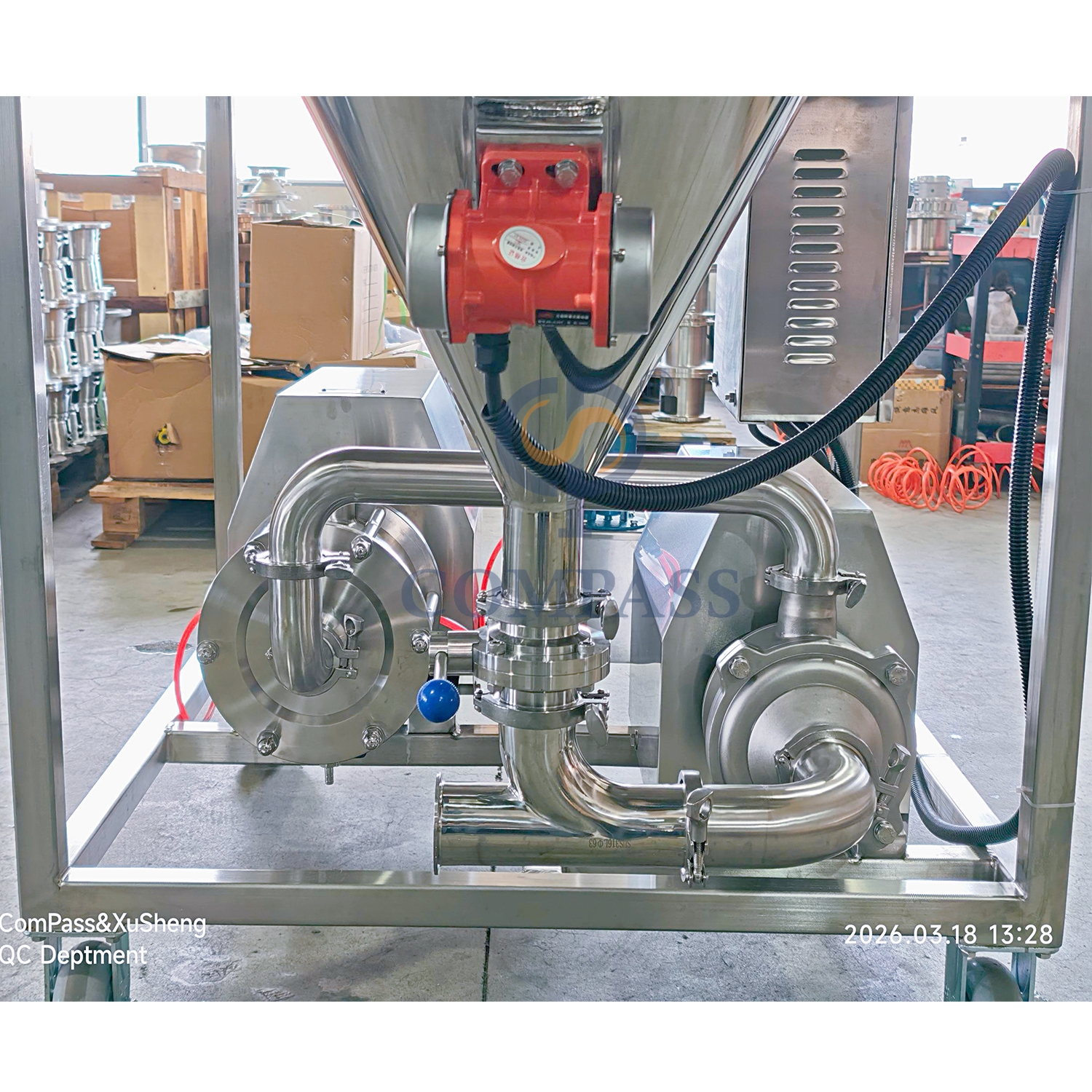 TRL-B Hot Sale Sanitary 4KW SS304 High Efficient High Shear Mixing System Powder Liquid Emulsifier Homogenizer Mixer for Cream