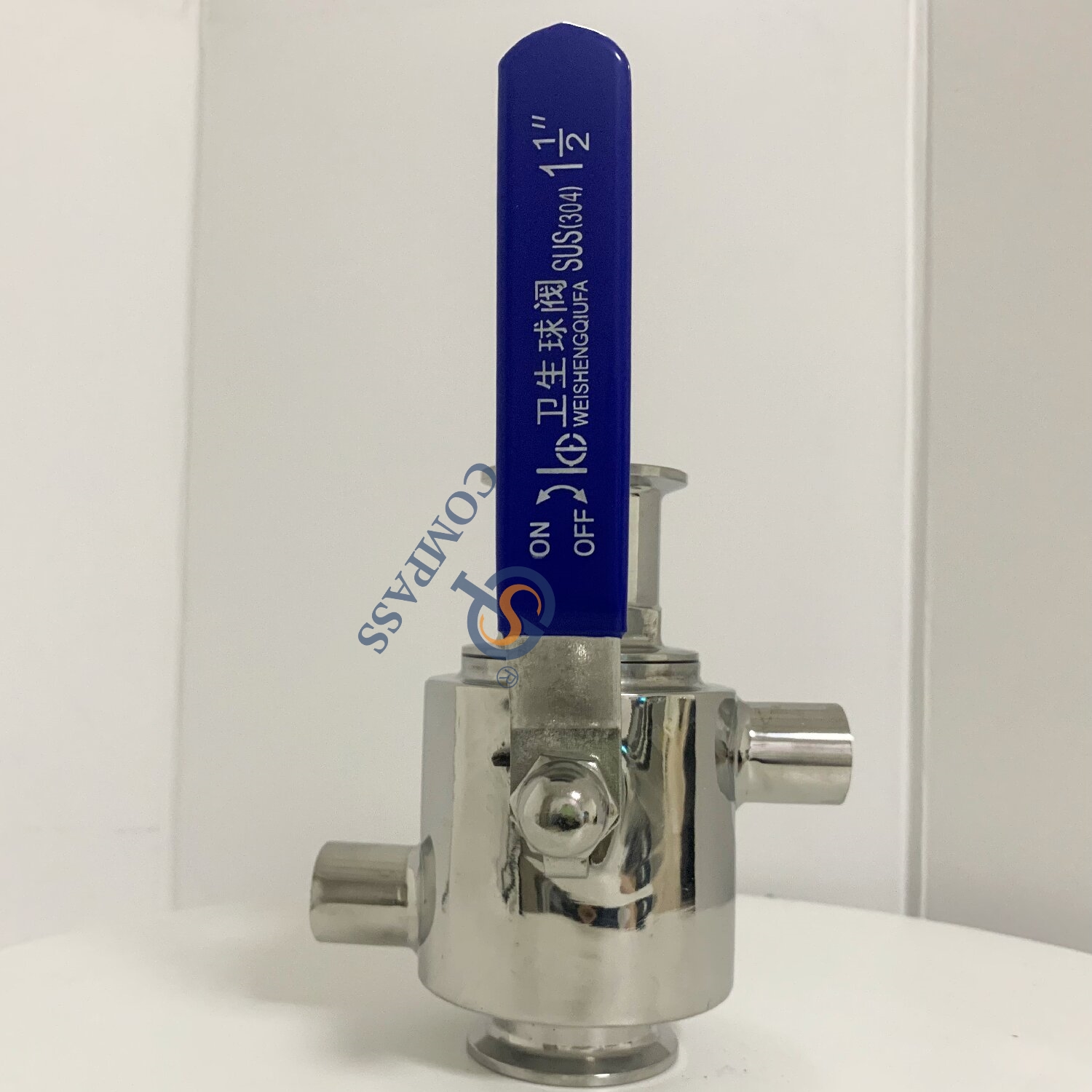 1Inch TC50.5MM Manual Clamp Ball Valve with Jacket and 12.7MM BSP Female Thread Port