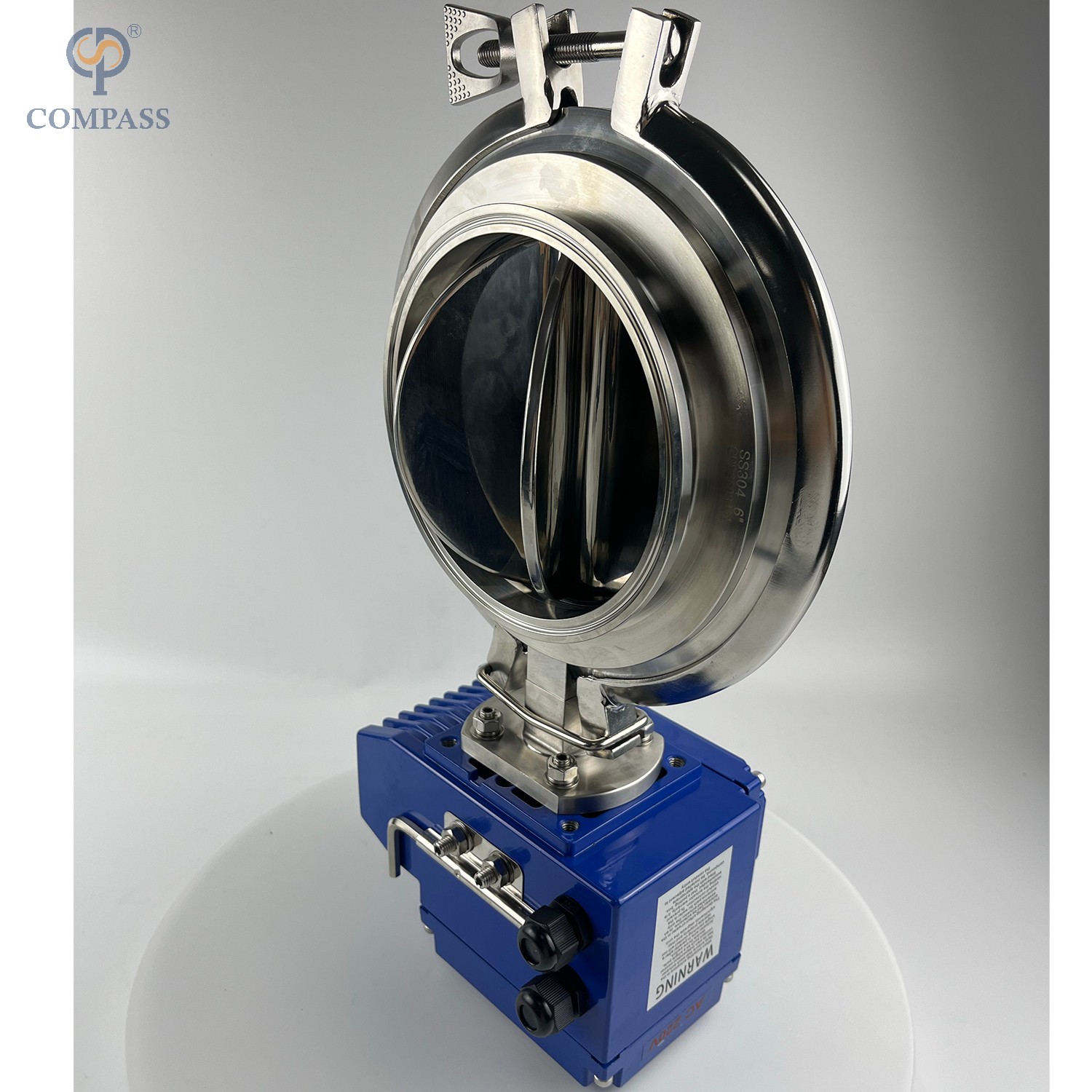 6" SS304 Sanitary Six Petal Power Tri Clamp Butterfly Valves with ON-OFF Electric Head
