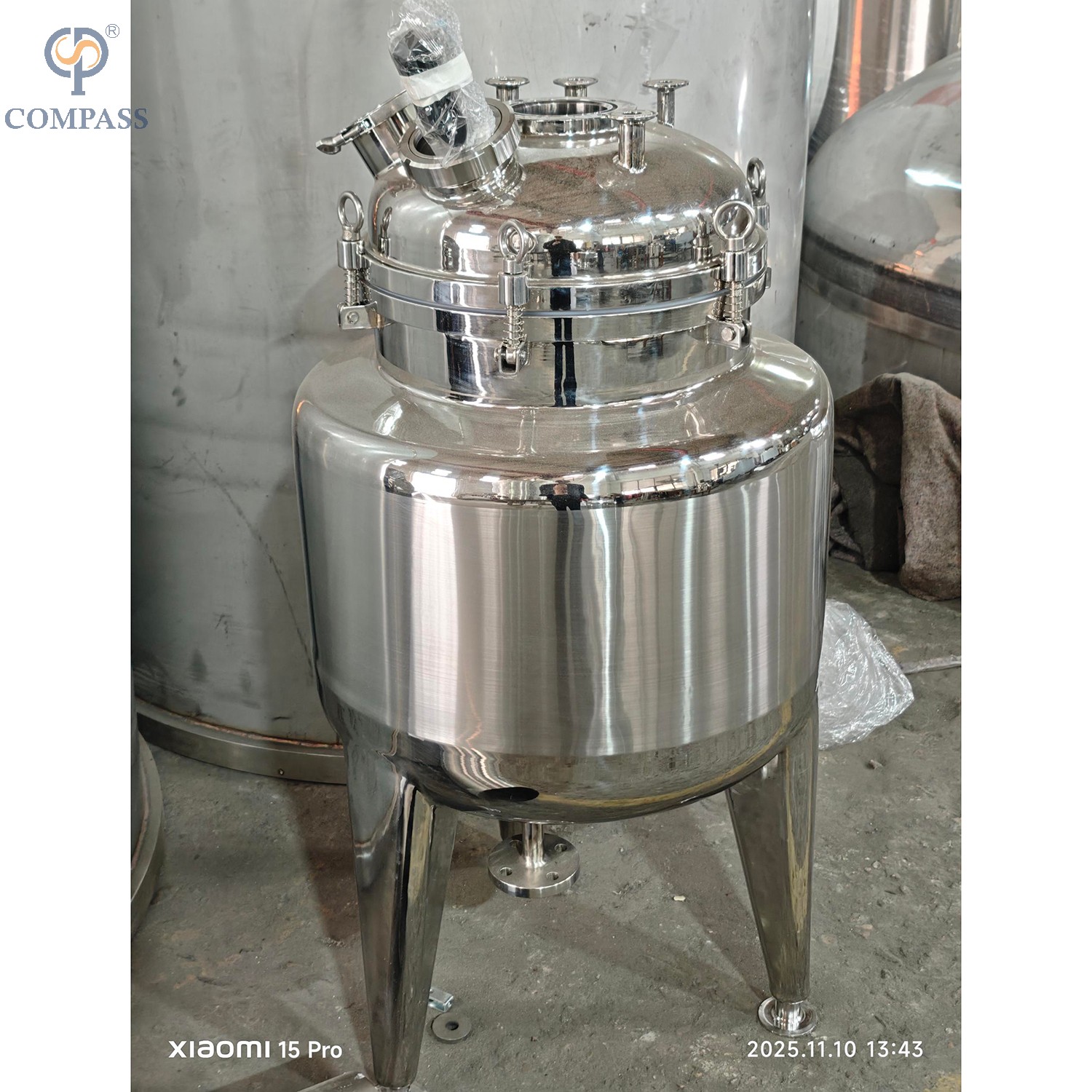  SS316L Sanitary 50L Steam Jacketed Mixing Tank with Insulation Layer