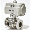 Price 25.4MM Sanitary Stainless Steel SS304 Food Grade SMS 1Inch AT052D Pneumatic Actuator Straight Clamp Ball Valve with Jacket