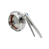 DN25 RD52×1/6 Sanitary Hygienic Stainless Steel Food Grade SS304 DIN Manual Weld Butterfly Valve with Stainless Steel Gripple Handle