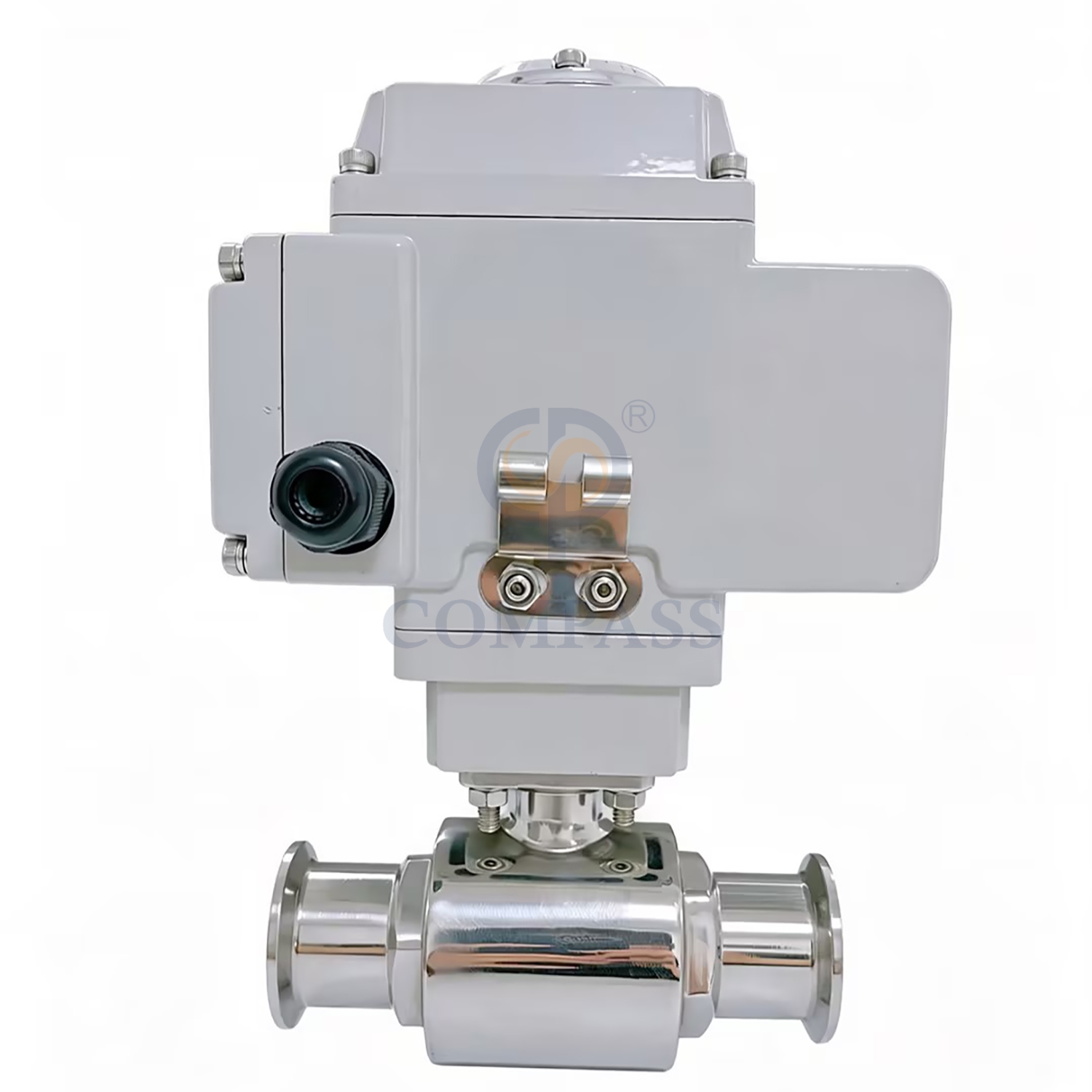 Best Selling Sanitary Stainless Steel Electric Ball Valve SS304 50.8mm Clamp Three Way L-port Ball Valves with 220 Electric Head