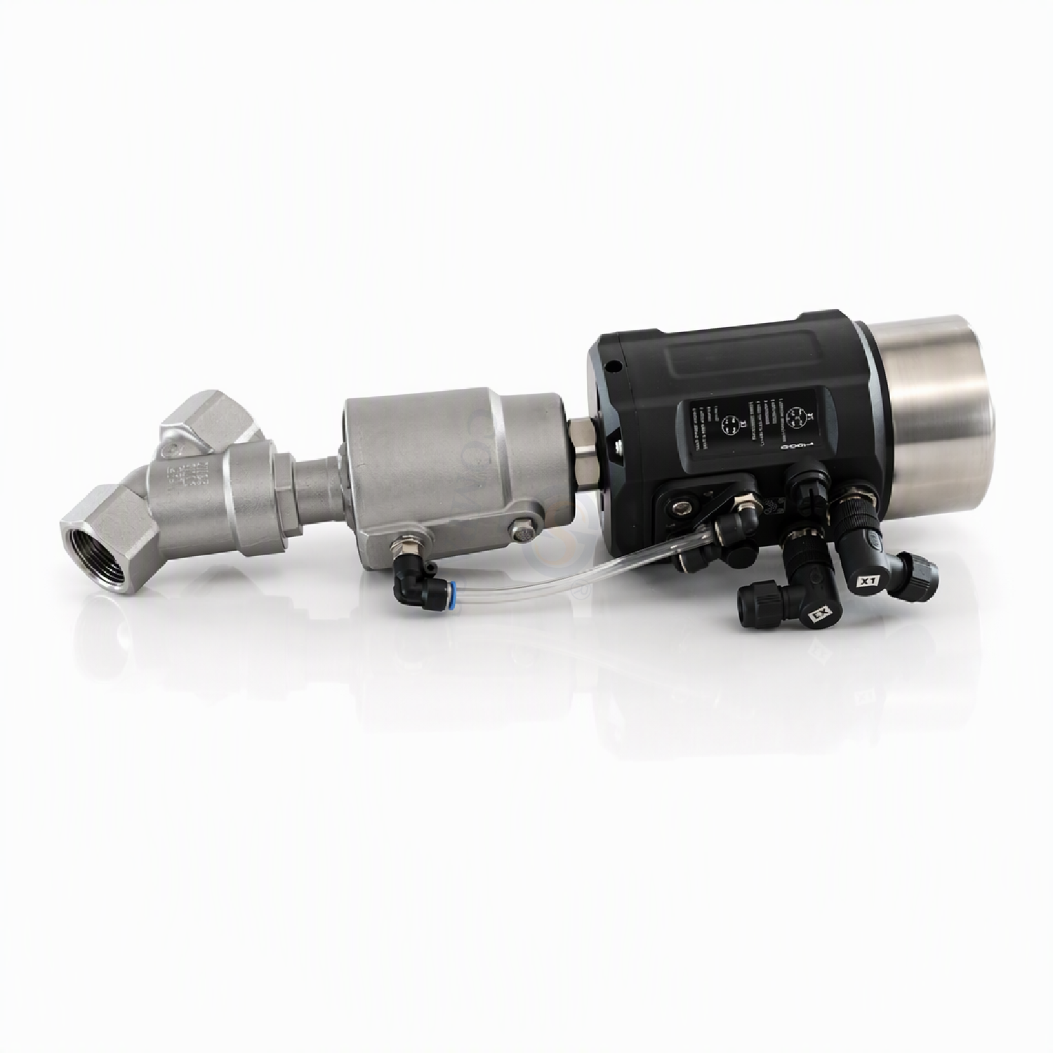 PN16 DN25 SS304 Female Thread Pneumatic Angle Seat Valve with 4-20MA Control Head